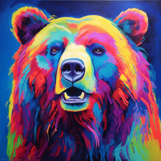 Vibrant colored bear