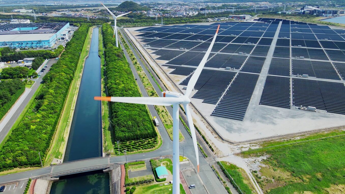 Solar panels field, clean energy