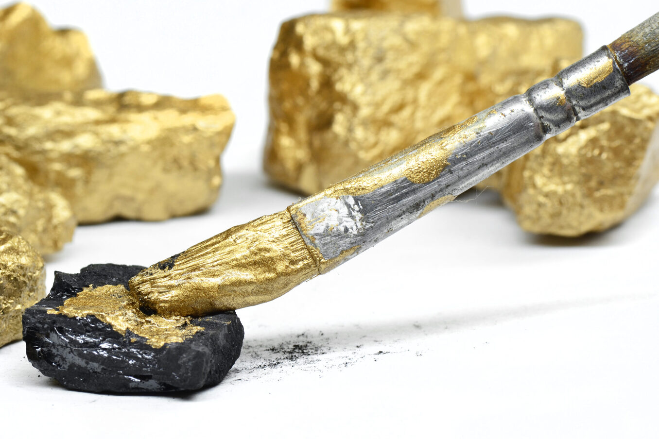 Coal painted gold
