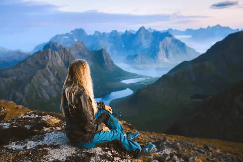 Girl in the mountains