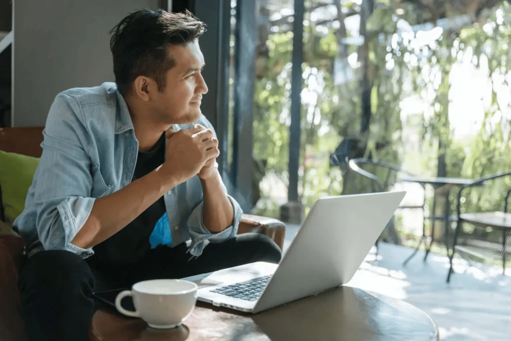 Man with a laptop