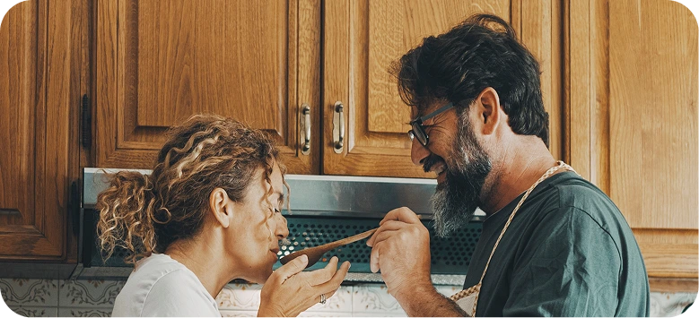 Couple in kitchen