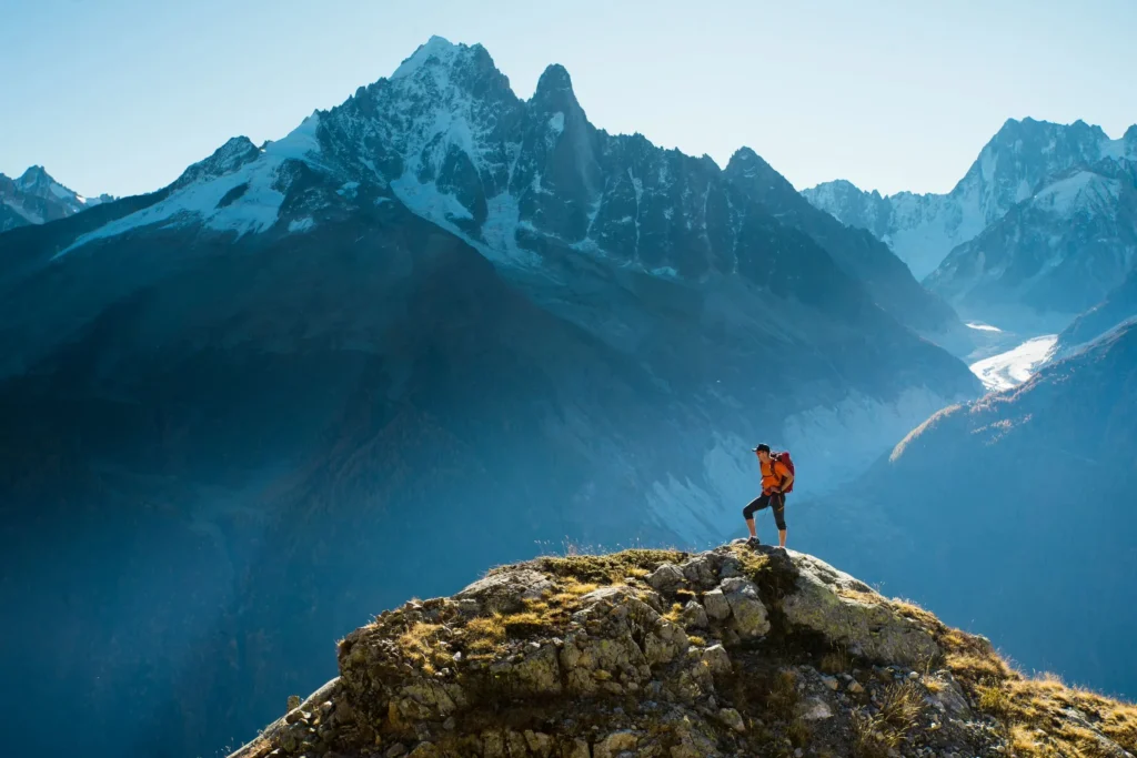 Hiker on top of a mountain