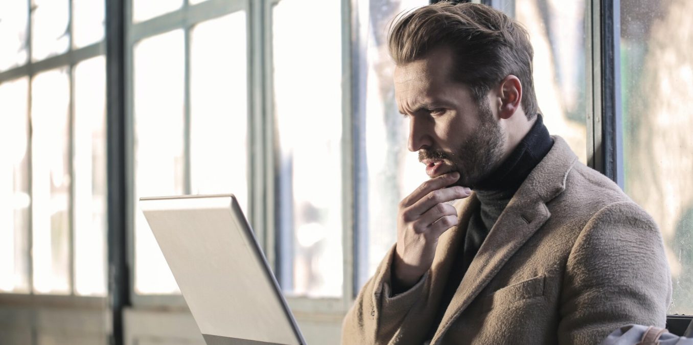 Business professional working on laptop