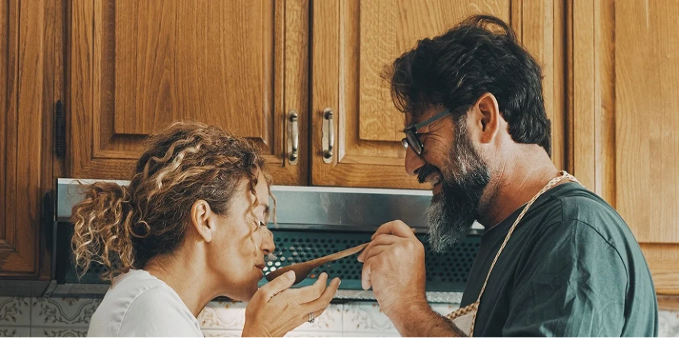 Couple in kitchen