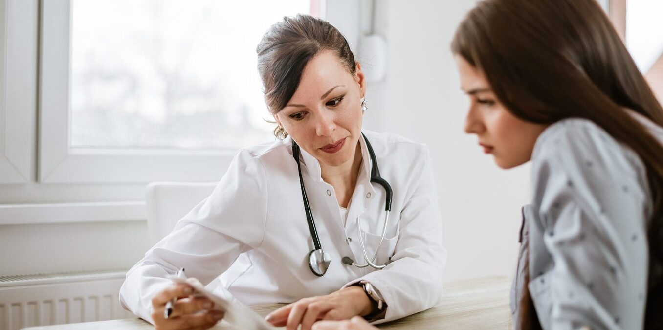 Doctor going over results with a patient