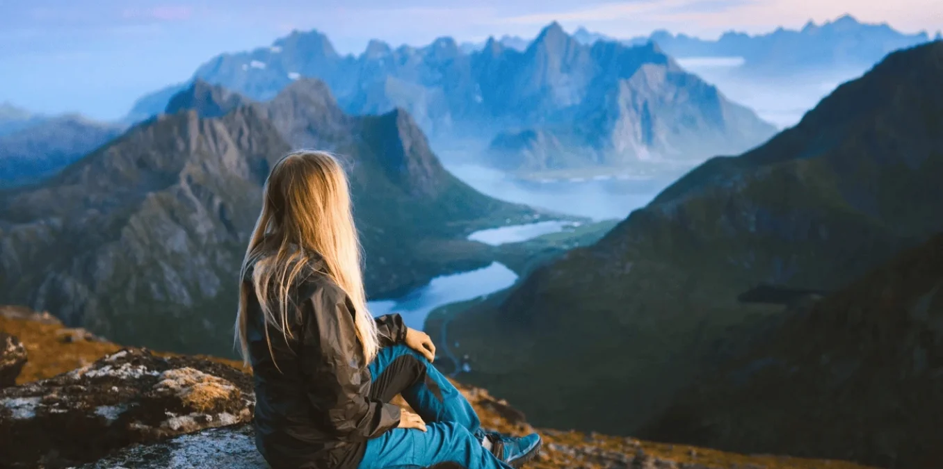 Girl in the mountains