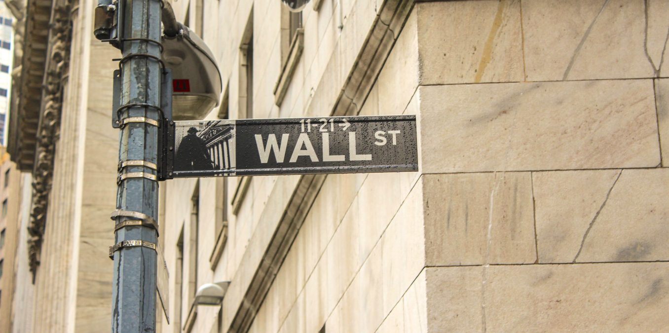 New York street sign for Wall Street.